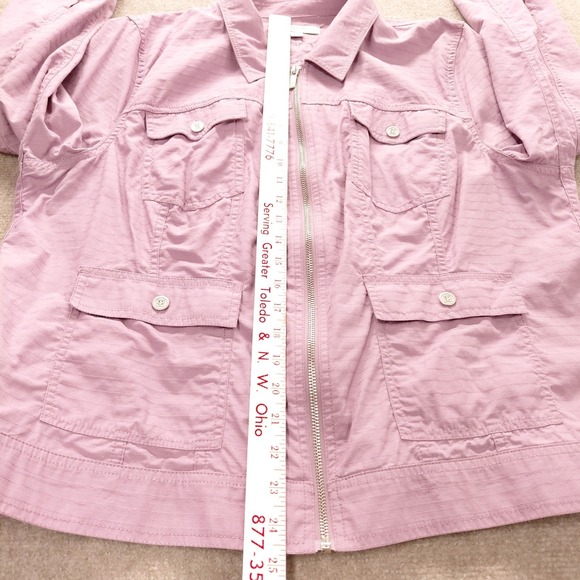 Liz Claiborne Lightweight Cotton Shell Jacket Women XL Lavendar Purple Full Zip - Picture 5 of 10